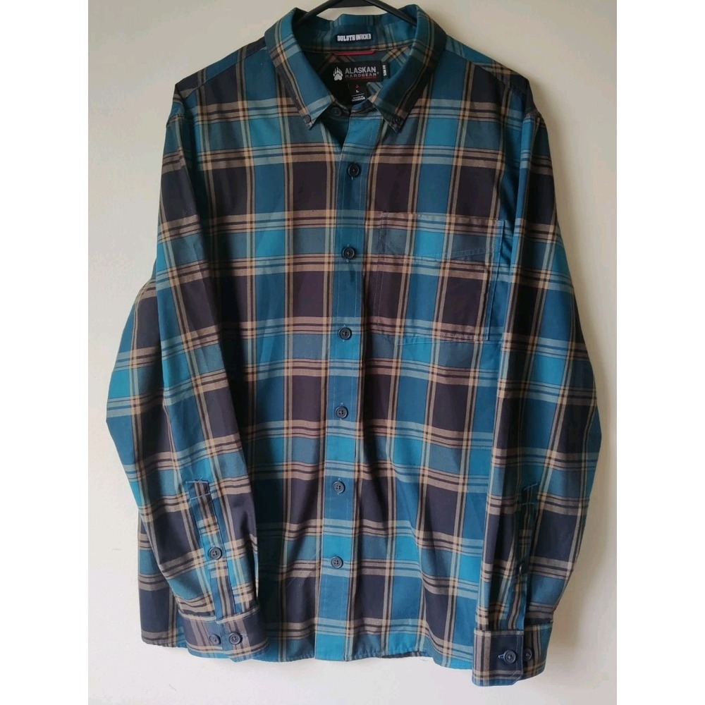 Duluth Trading Co. Alaskan Hardgear Untucked Slim Fit Wool Blend Flannel Size L